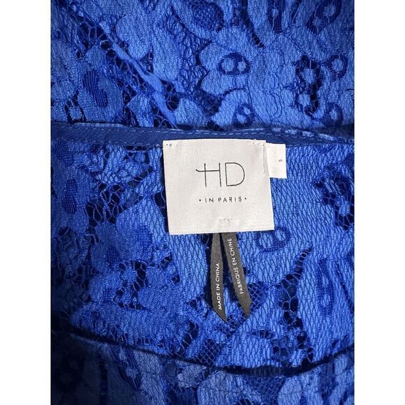 Anthropologie Overture Lace Dress Blue HD Paris Sophisticated Shift Size Small - Picture 4 of 4